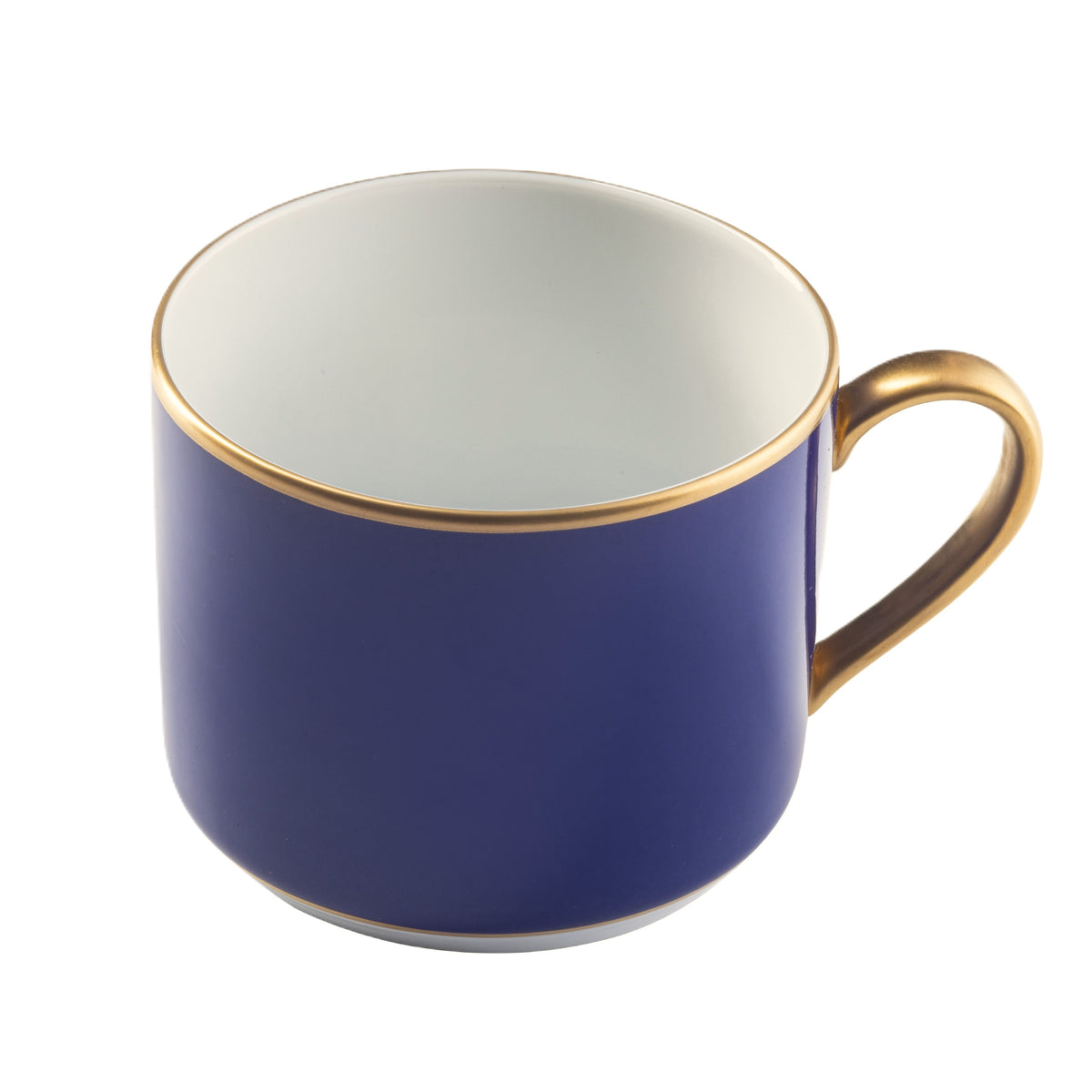 White ColorSheen Navy-Blue Gold Teacup