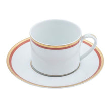 Charlotte Moss Ultra-White No Pagoda Motif - Tea Cup Saucer - Gold and Orange Band - Pickard China - UCMNPAM-019-CN