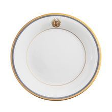  Charlotte Moss Ultra-White Stag Motif On Rim - Salad - Gold and Gray-Blue Band - Pickard China - UCMWSTMR-005-TR