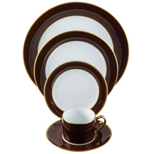  ColorSheen Chocolate Gold Ultra-White 5 Piece Place Setting - Pickard China - UCSHCHG-502-TR