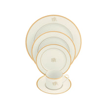  Signature Gold With Monogram Ivory 5 piece Place Setting - Pickard China - SIGOWM-502-DX