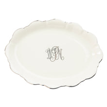  White Signature Platinum Giftware With Monogram - Large Oval Mint