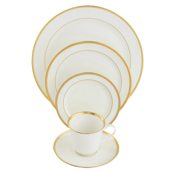 White Gold China Set 5 Piece Setting
