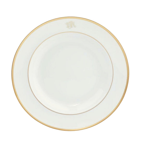White Signature Gold With Monogram Charger Plate