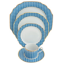  Blue Cane Weave Ultra-White 5 Piece Place Setting - Pickard China - UBLCAWE-502-GA