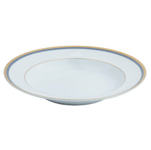  Charlotte Moss Ultra-White No Stag Motif - Cereal/Soup Bowl - Gold and Gray-Blue Band - Pickard China - UCMNSTM-024-SY