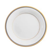  Charlotte Moss Ultra-White No Stag Motif - Dinner - Gold and Gray-Blue Band - Pickard China - UCMNSTM-001-TR