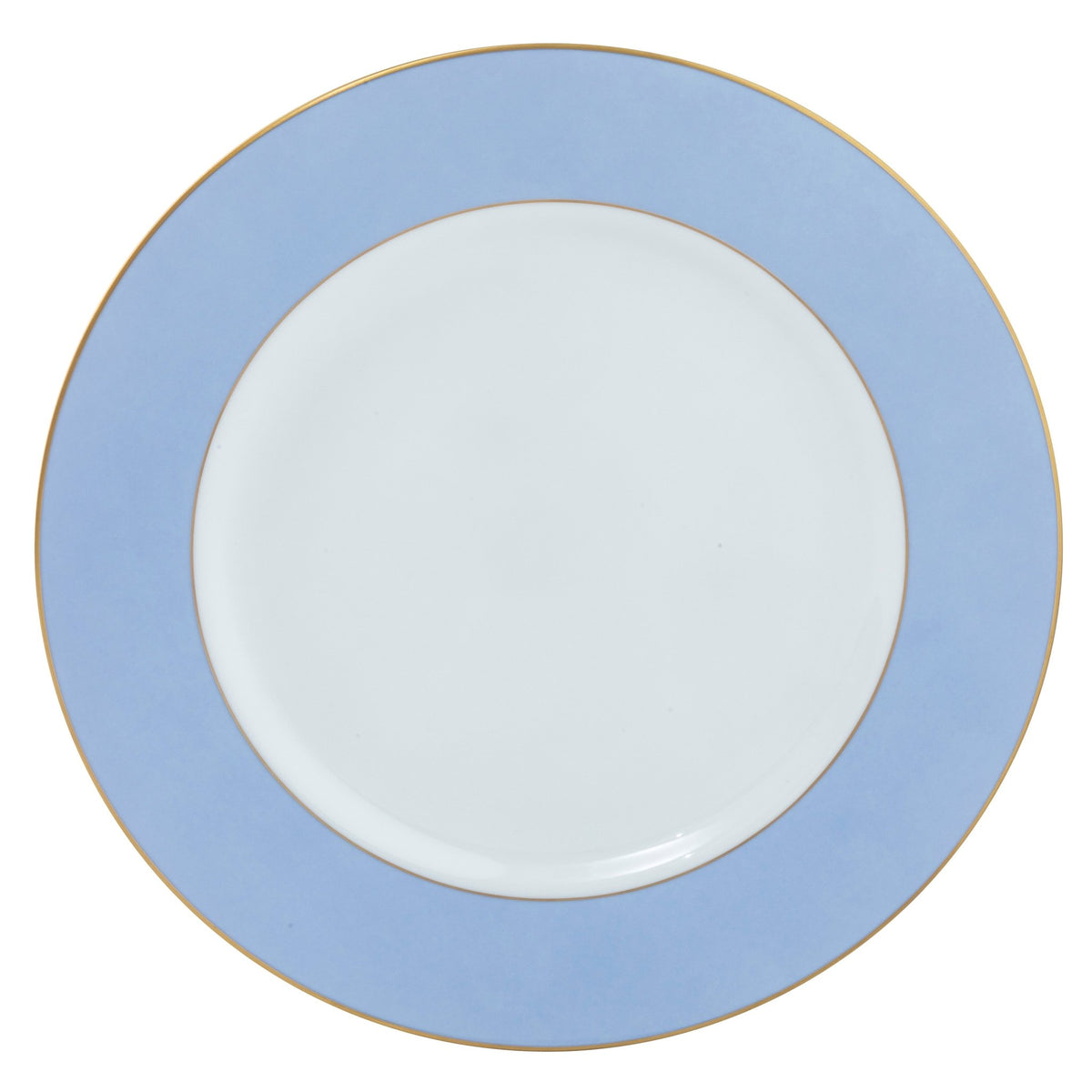 Ultra-White ColorSheen Light Blue Gold Dinner Plate