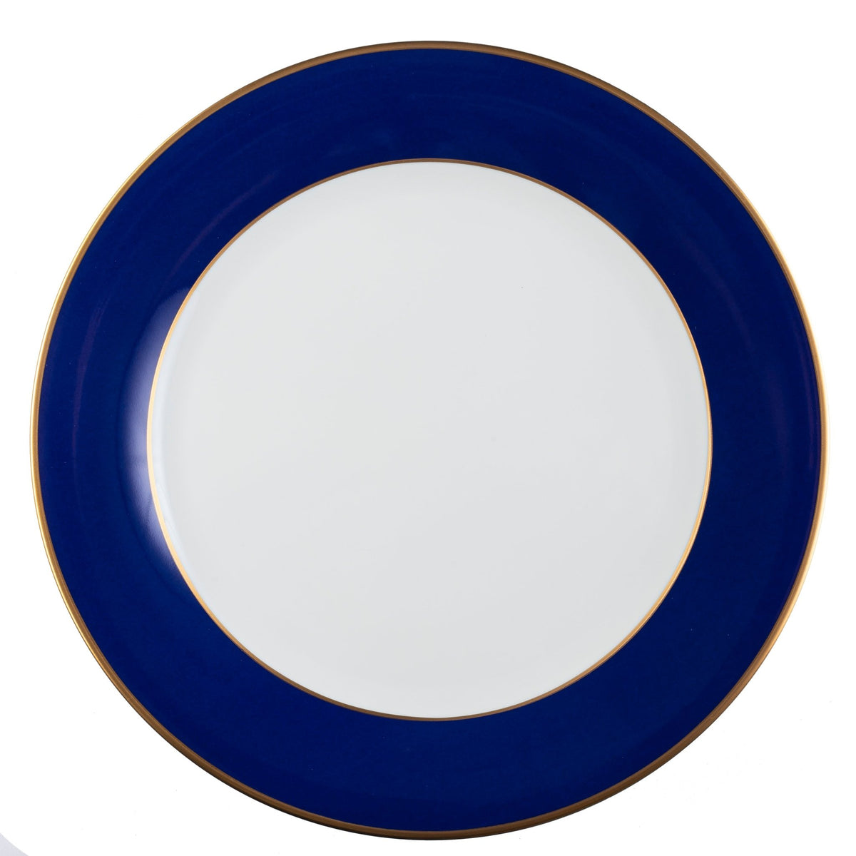 Ultra-White ColorSheen Navy-Blue Gold Dinner Plate