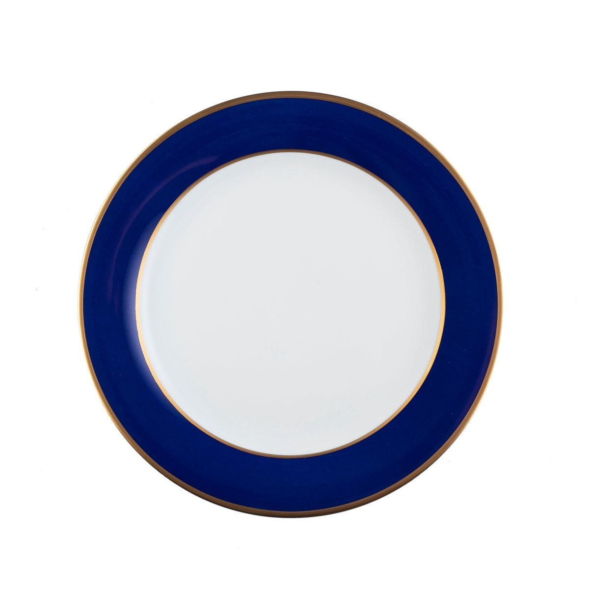 Ultra-White ColorSheen Navy-Blue Gold Salad Plate