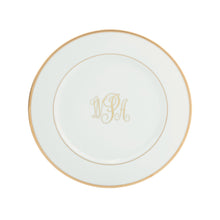  White Signature Gold With Monogram Salad Plate - Pickard China - WSIGOWM-005-DX